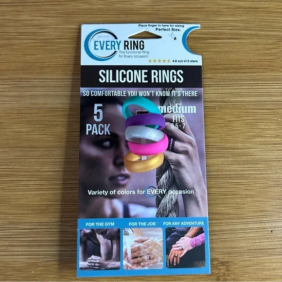 Colorful Stackable Rings Set - Picture 2 of 5